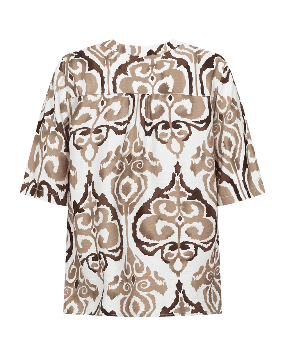 Vespa Blouse Desert Taupe w. Star Off-white