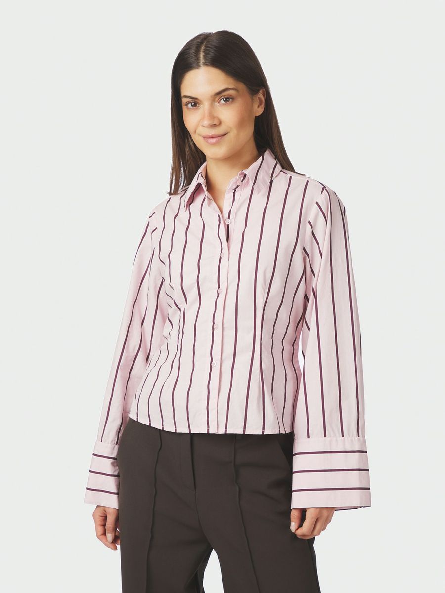 Rosa Wide Stripe Shirt Light Pink