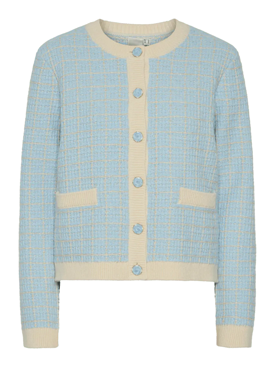 Yaslivia Short Cardigan Birch Dazzling Blue