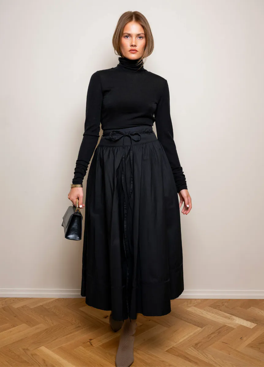 Astrid Skirt Ebony Poplin