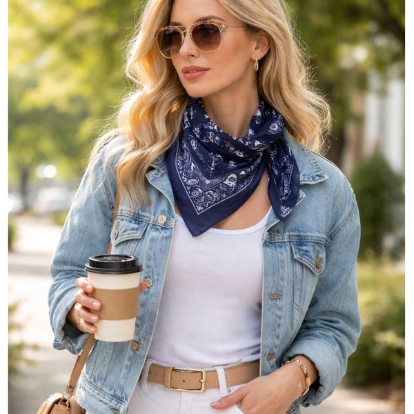Hovedbilde Bandana Paisley Blå