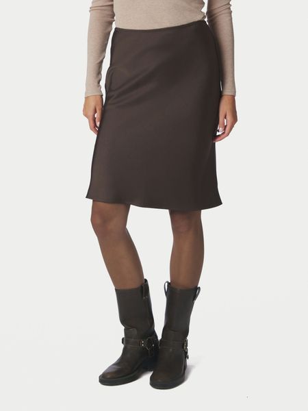 Hovedbilde Mindie Heavy Sateen Skirt Dark Brown