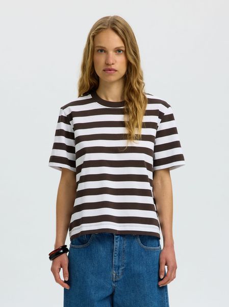 Hovedbilde SlfEssential Striped Boxy Tee Delicioso Wide