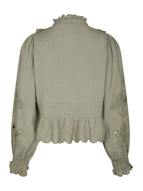Hovedbilde Petrine Embroidery Blouse Smoke Green