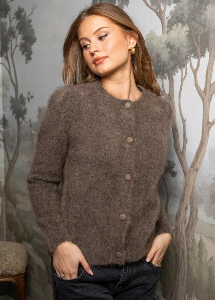 Ulla Mohair Cardigan Taupe