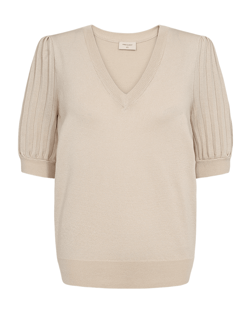 Joel Pullover Puff Sleeve V- Neck Moonbeam