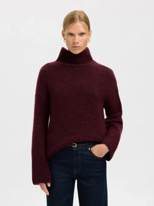 Hovedbilde SlfGabriella Knit High Neck Fig Melange
