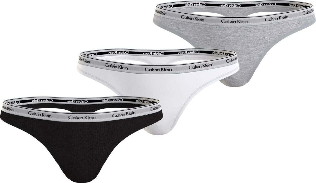 3 Pack Thong Black/ White/ Grey Heather