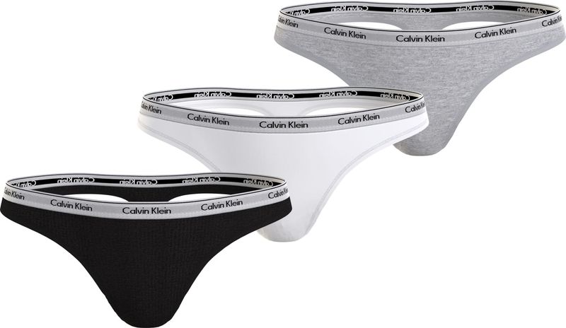 3 Pack Thong Black/ White/ Grey Heather