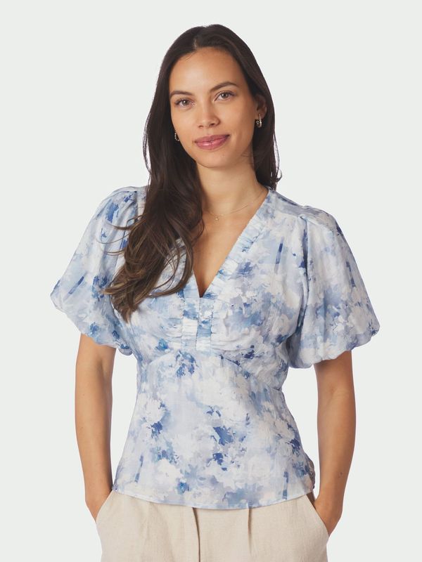 Irina Floral Fusion Blouse Blue