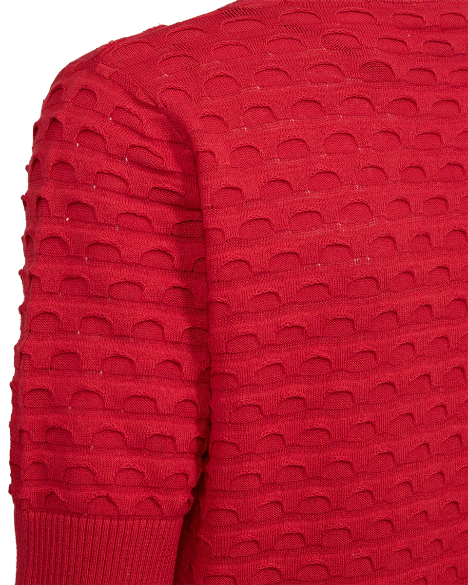Dodo Pullover Short Sleeve Jacquard True Red