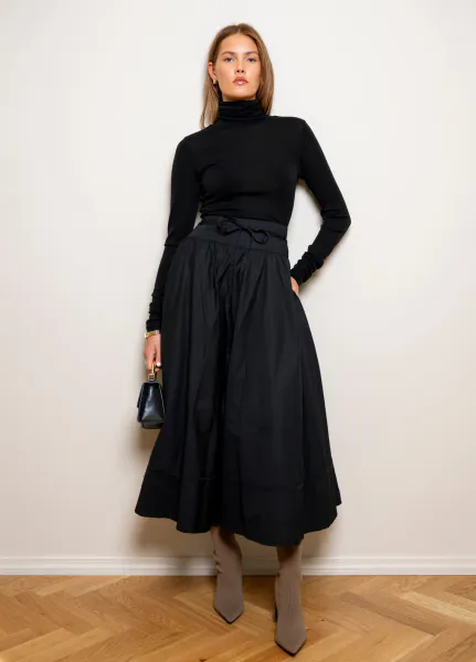 Hovedbilde Astrid Skirt Ebony Poplin