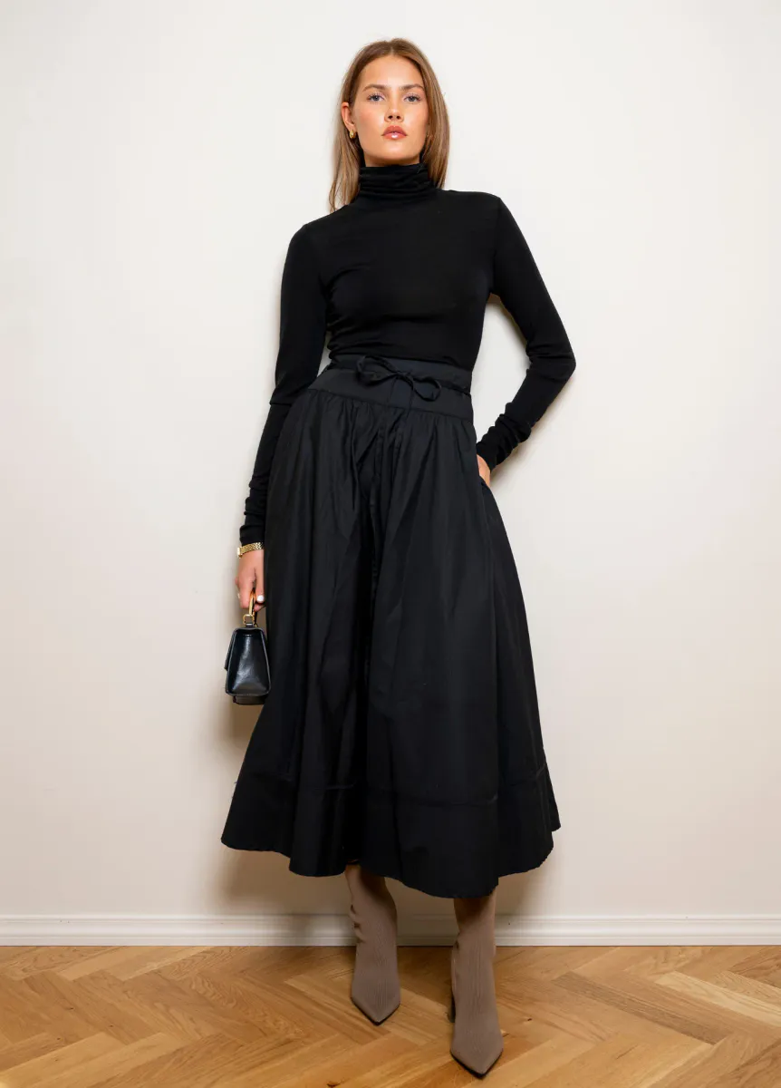 Astrid Skirt Ebony Poplin