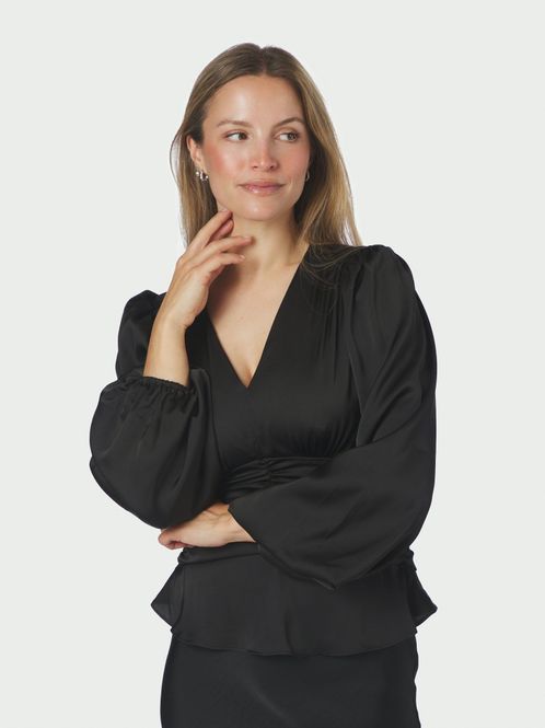 Hovedbilde Pascal Drapy Satin Blouse Black