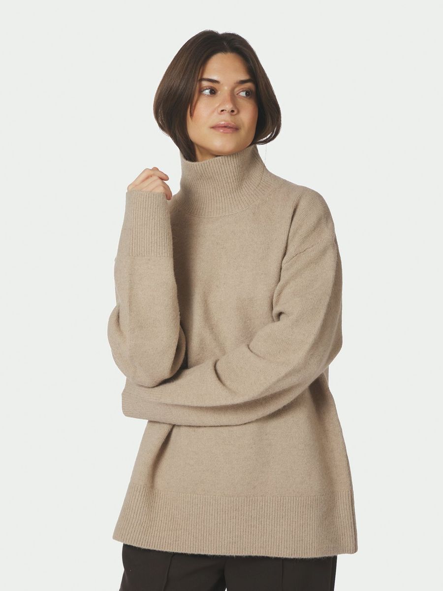 Jen Knit Blouse Warm Grey