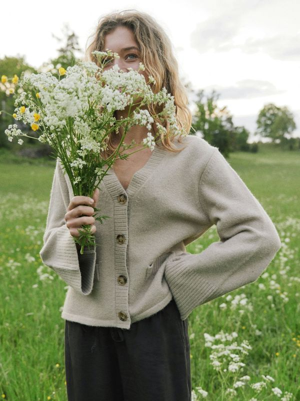 Pixie Knit Cardigan Warm Grey