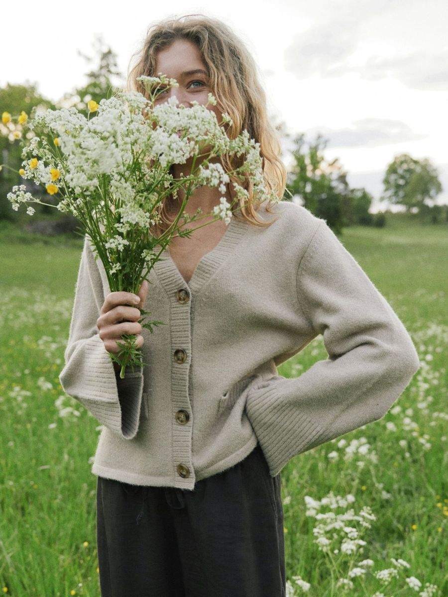 Pixie Knit Cardigan Warm Grey