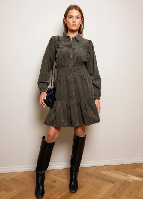 Hovedbilde Vicky Dress Dark Forest Corduroy