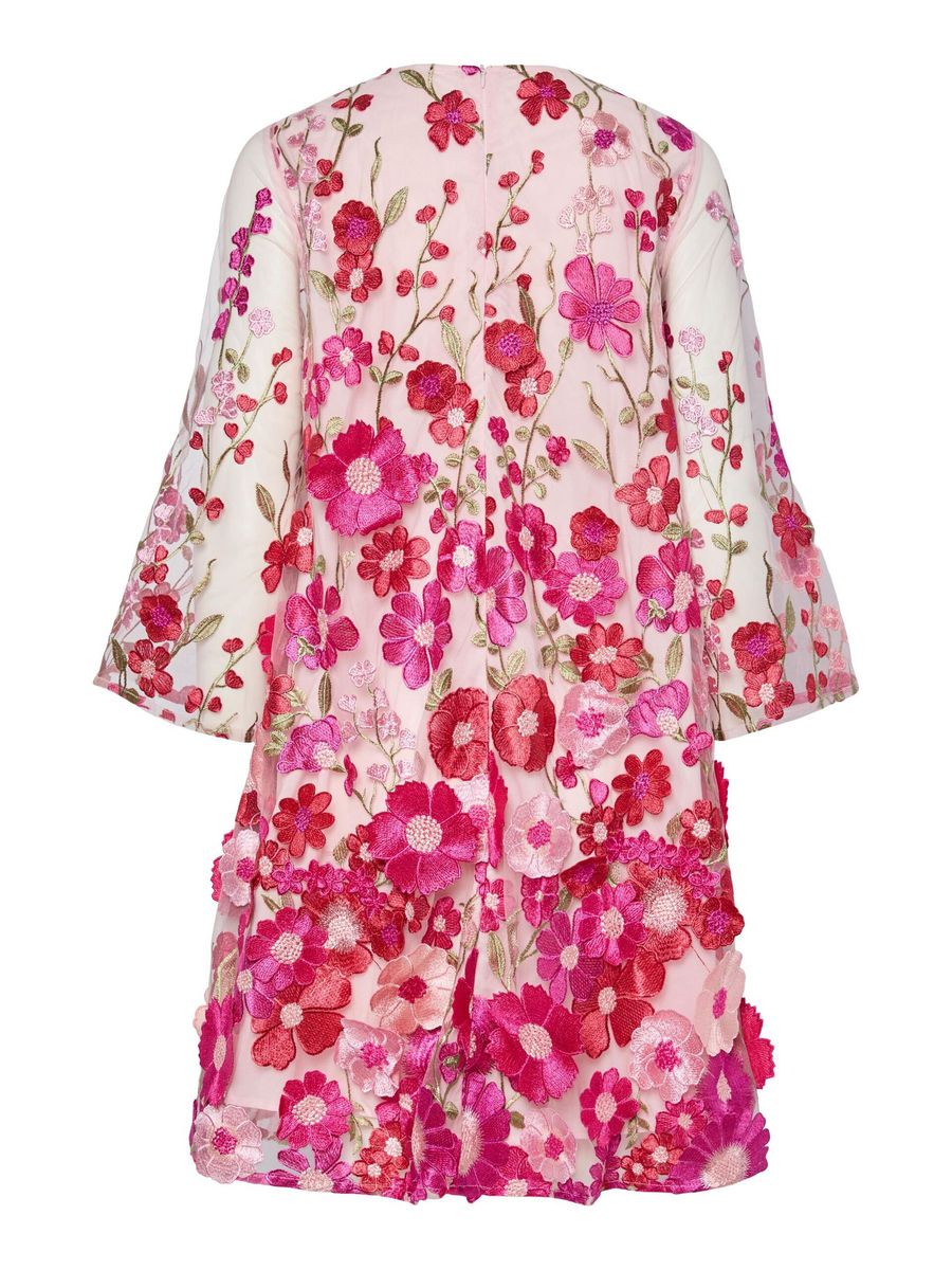 YasFlowering 3/4 Dress Fuchsia Purple Pink Flowers