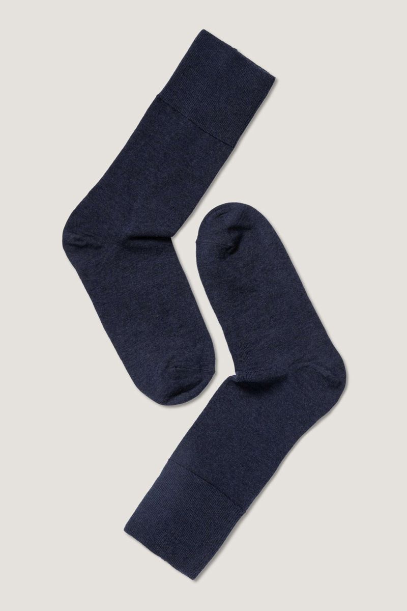 Fine Wool Comfort Top Socks Navy