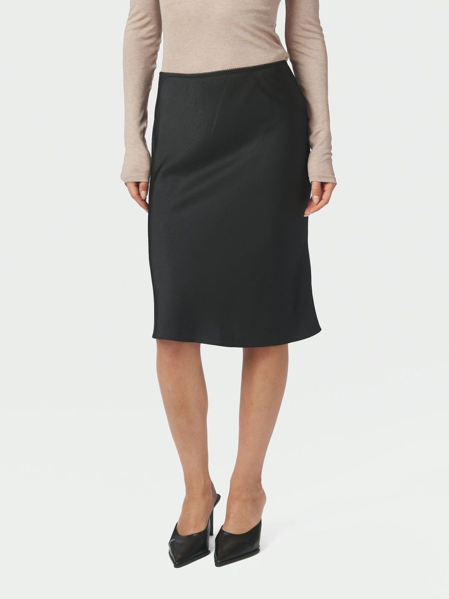 Mindie Heavy Sateen Skirt Black