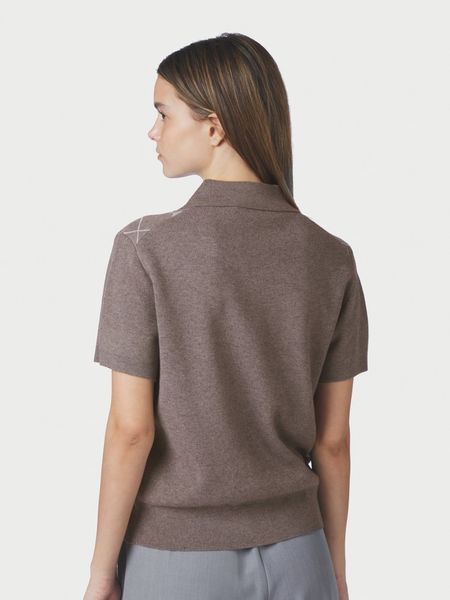 Hovedbilde Gia Check Blouse Dark Taupe