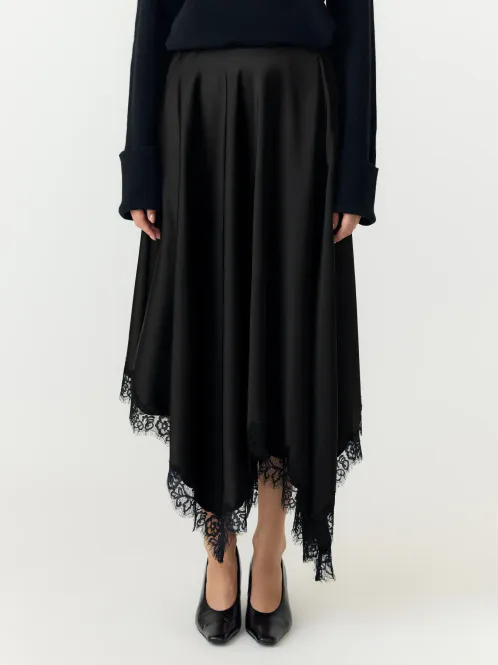 Hovedbilde Yasflorian Lace Satin Long Skirt S. Show Black