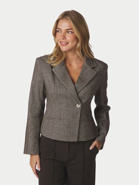 Hovedbilde Valia Herringbone S Blazer Dark Brown