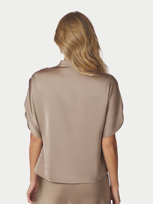 Hovedbilde Anelle Heavy Sateen Blouse Dark Taupe