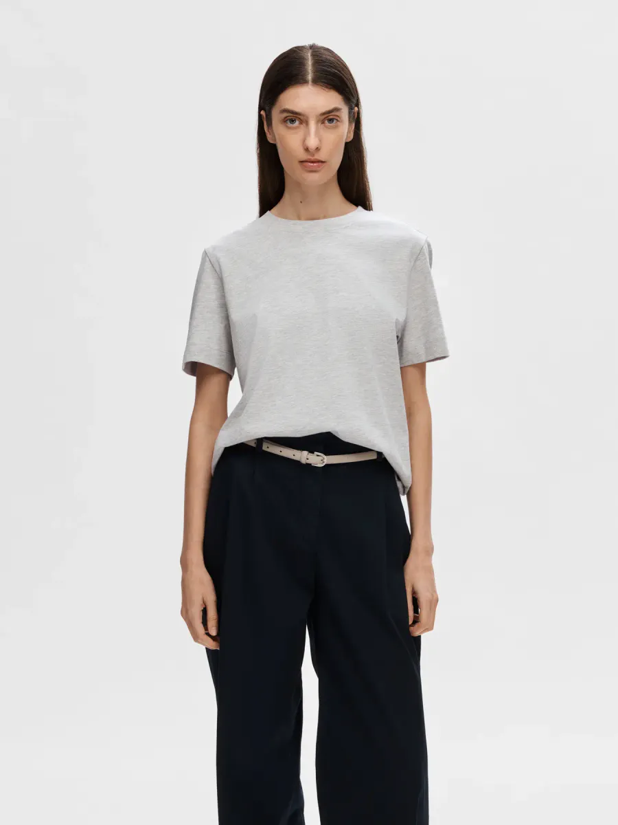 SlfBoxy Tee Light Grey Melange