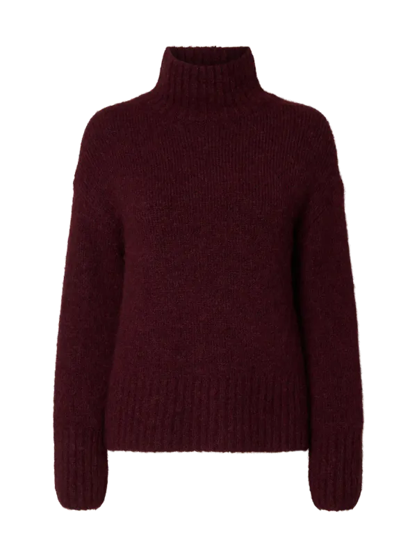 SlfGabriella Knit High Neck Fig Melange